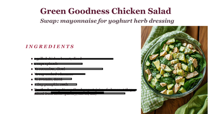 Smart Swap Meal Plan Recipe Cook Book